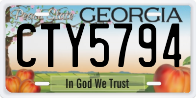 GA license plate CTY5794