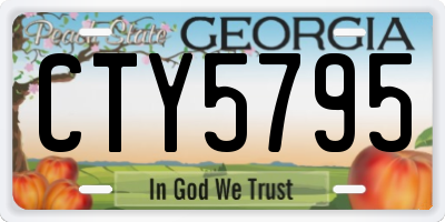 GA license plate CTY5795