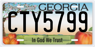 GA license plate CTY5799