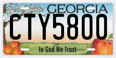 GA license plate CTY5800