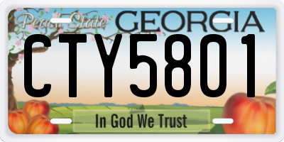 GA license plate CTY5801