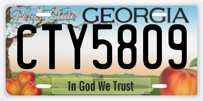 GA license plate CTY5809