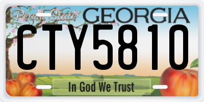 GA license plate CTY5810