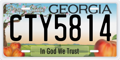 GA license plate CTY5814
