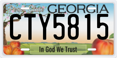 GA license plate CTY5815