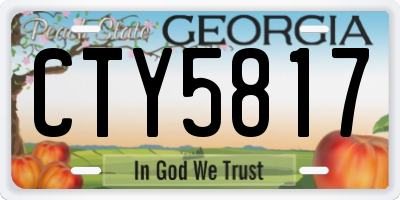 GA license plate CTY5817