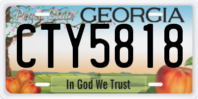 GA license plate CTY5818