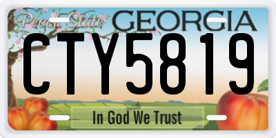 GA license plate CTY5819
