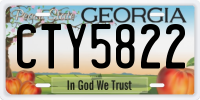 GA license plate CTY5822