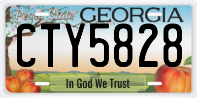 GA license plate CTY5828