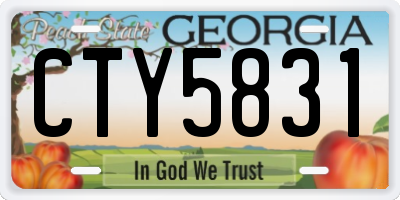 GA license plate CTY5831