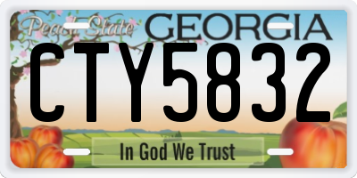 GA license plate CTY5832