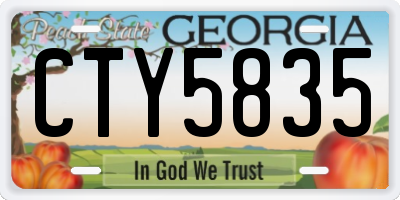 GA license plate CTY5835