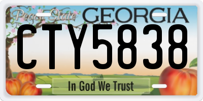 GA license plate CTY5838
