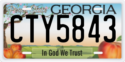 GA license plate CTY5843