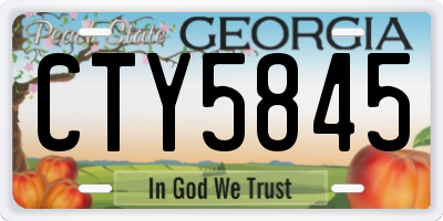 GA license plate CTY5845