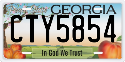 GA license plate CTY5854