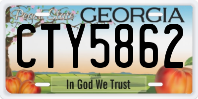 GA license plate CTY5862
