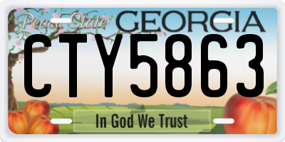 GA license plate CTY5863