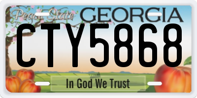 GA license plate CTY5868