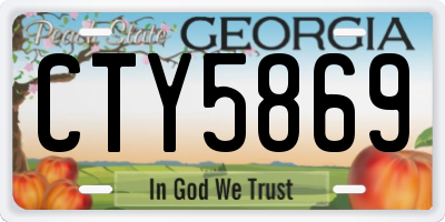 GA license plate CTY5869