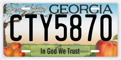 GA license plate CTY5870