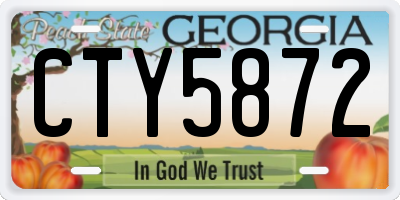 GA license plate CTY5872