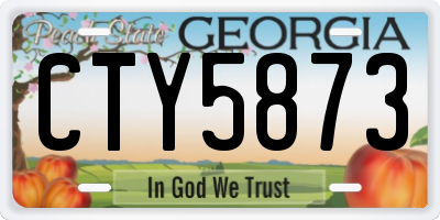 GA license plate CTY5873
