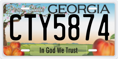 GA license plate CTY5874