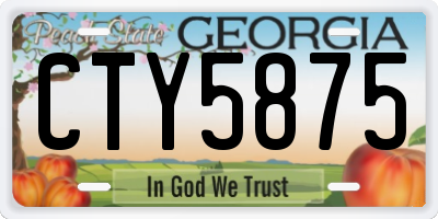GA license plate CTY5875