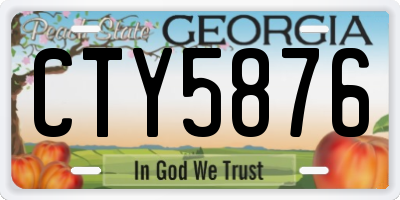 GA license plate CTY5876