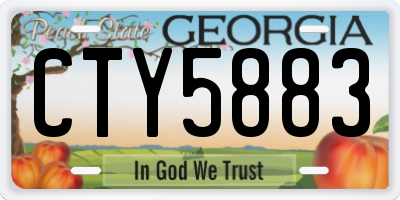 GA license plate CTY5883