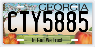 GA license plate CTY5885