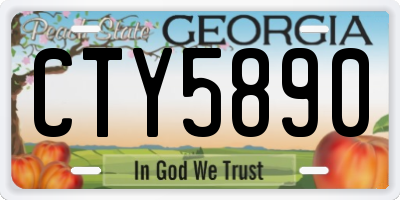 GA license plate CTY5890