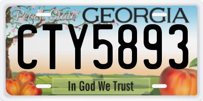 GA license plate CTY5893