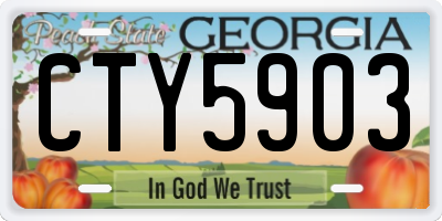 GA license plate CTY5903