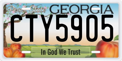 GA license plate CTY5905