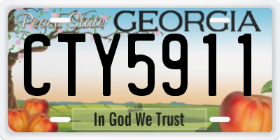 GA license plate CTY5911