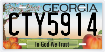GA license plate CTY5914
