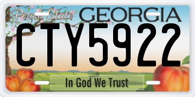 GA license plate CTY5922
