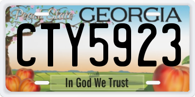 GA license plate CTY5923