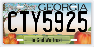 GA license plate CTY5925