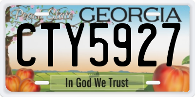 GA license plate CTY5927