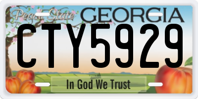 GA license plate CTY5929