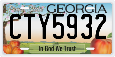 GA license plate CTY5932