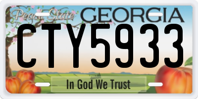 GA license plate CTY5933