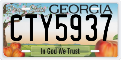 GA license plate CTY5937