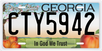 GA license plate CTY5942