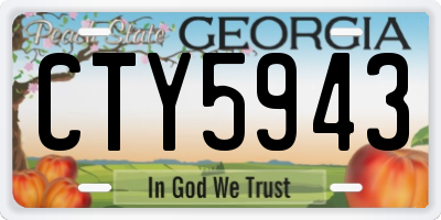GA license plate CTY5943