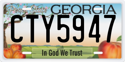 GA license plate CTY5947